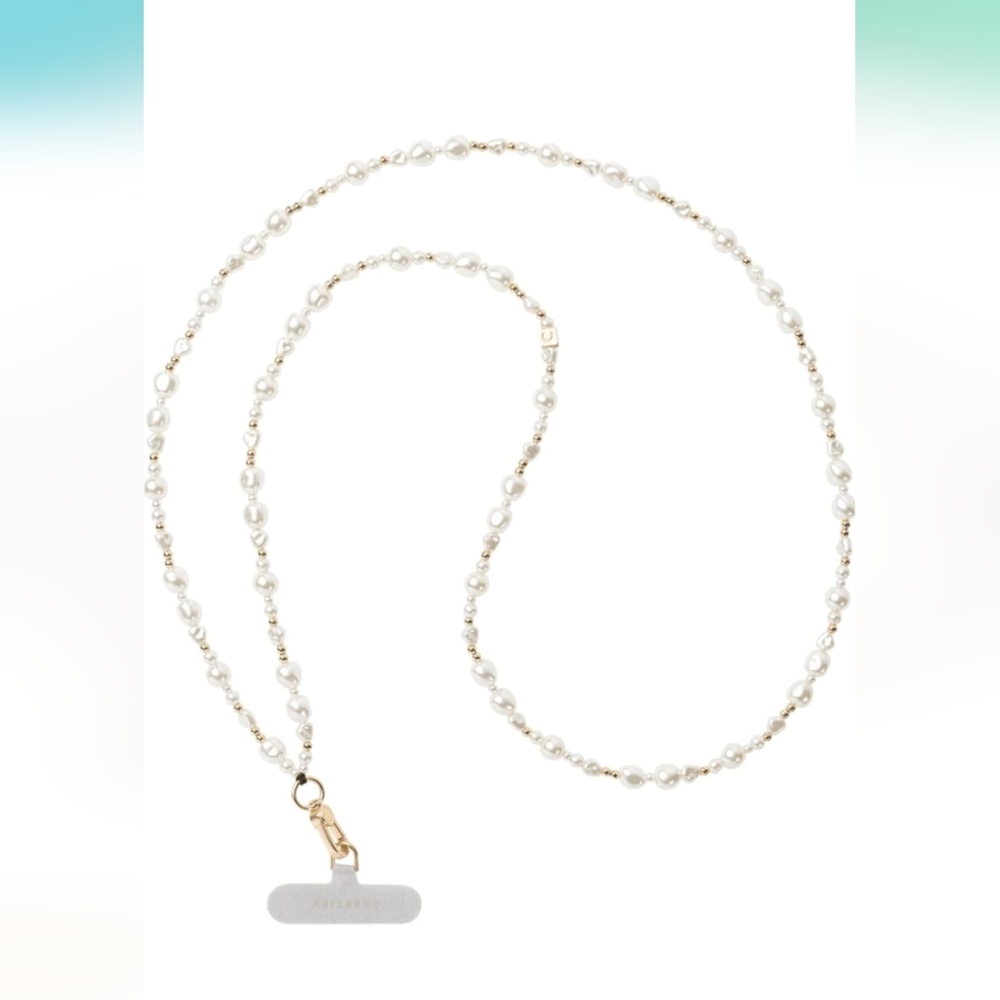 BN Casetify Cross Body Phone Charm Lanyard Classic Pearl
